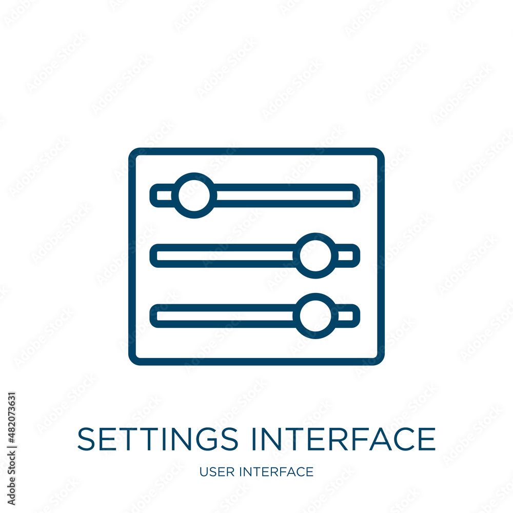 Poster settings interface icon from user interface collection. thin linear settings interface, interface, u