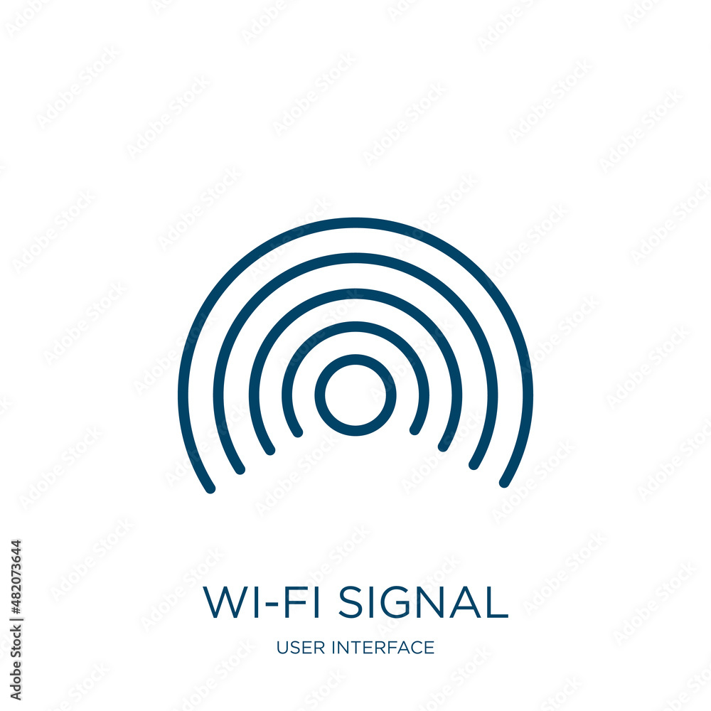 Poster wi-fi signal icon from user interface collection. thin linear wi-fi signal, communication, signal ou