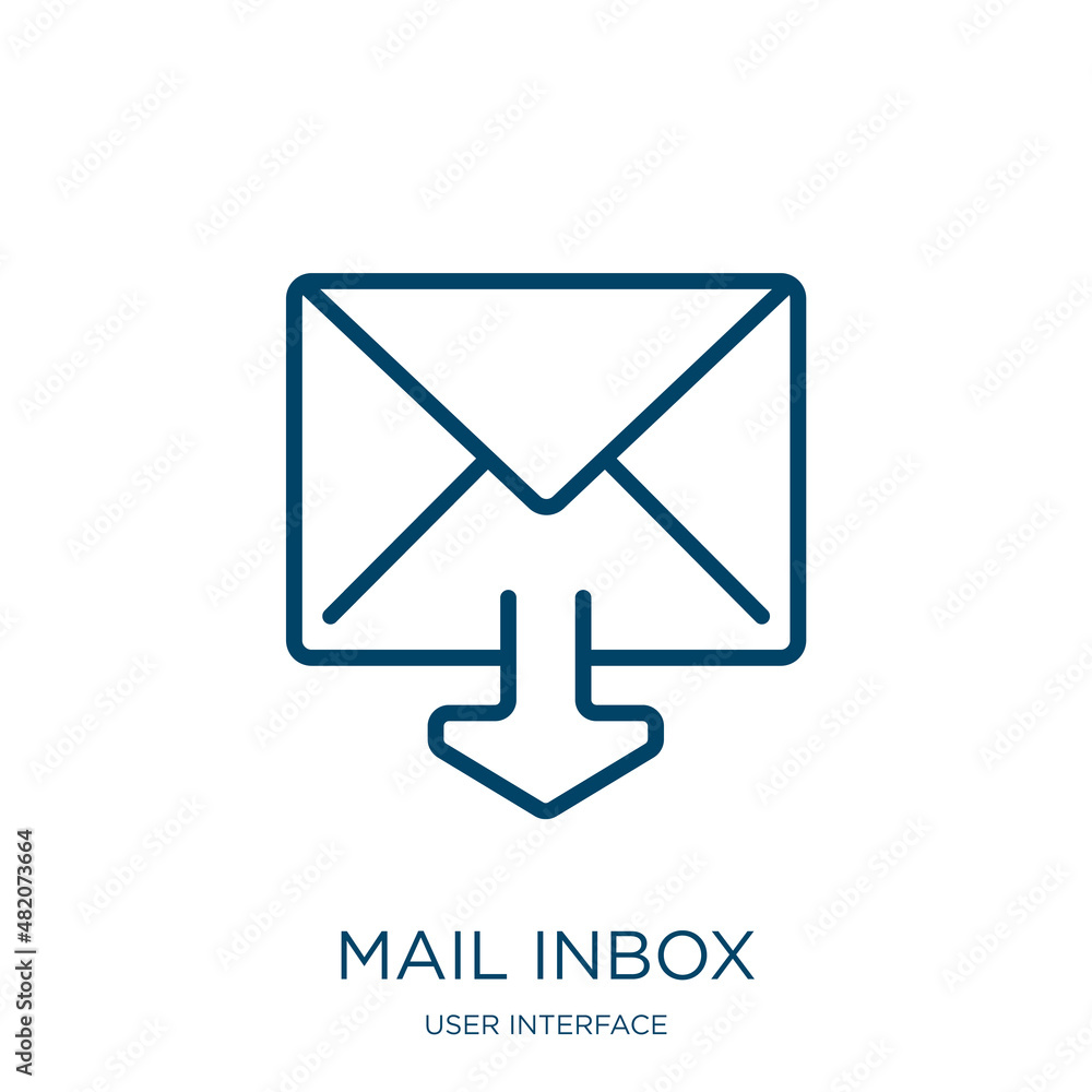 Poster mail inbox icon from user interface collection. thin linear mail inbox, mail, inbox outline icon iso