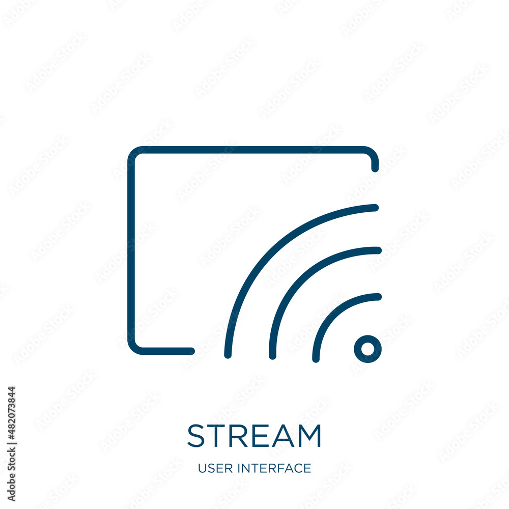 Poster stream icon from user interface collection. thin linear stream, media, streaming outline icon isolat