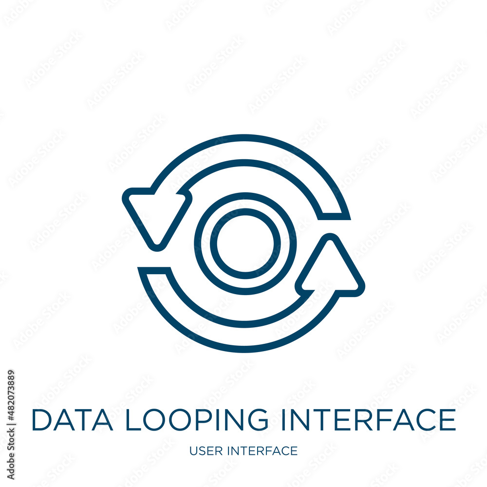 Poster data looping interface icon from user interface collection. thin linear data looping interface, data