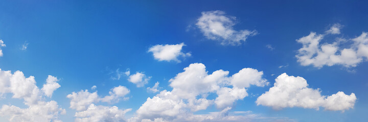 Naklejka na ściany i meble Blue sky with white clouds in happy summer day