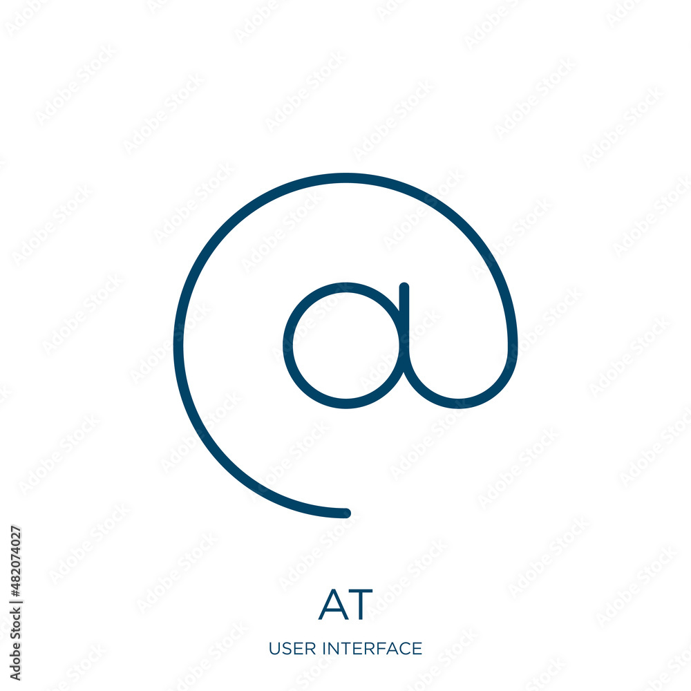 Poster at icon from user interface collection. thin linear at, business, navigation outline icon isolated o