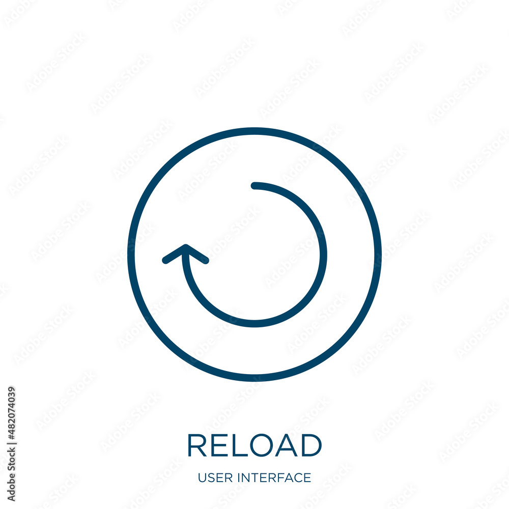Poster reload icon from user interface collection. thin linear reload, arrow, loop outline icon isolated on