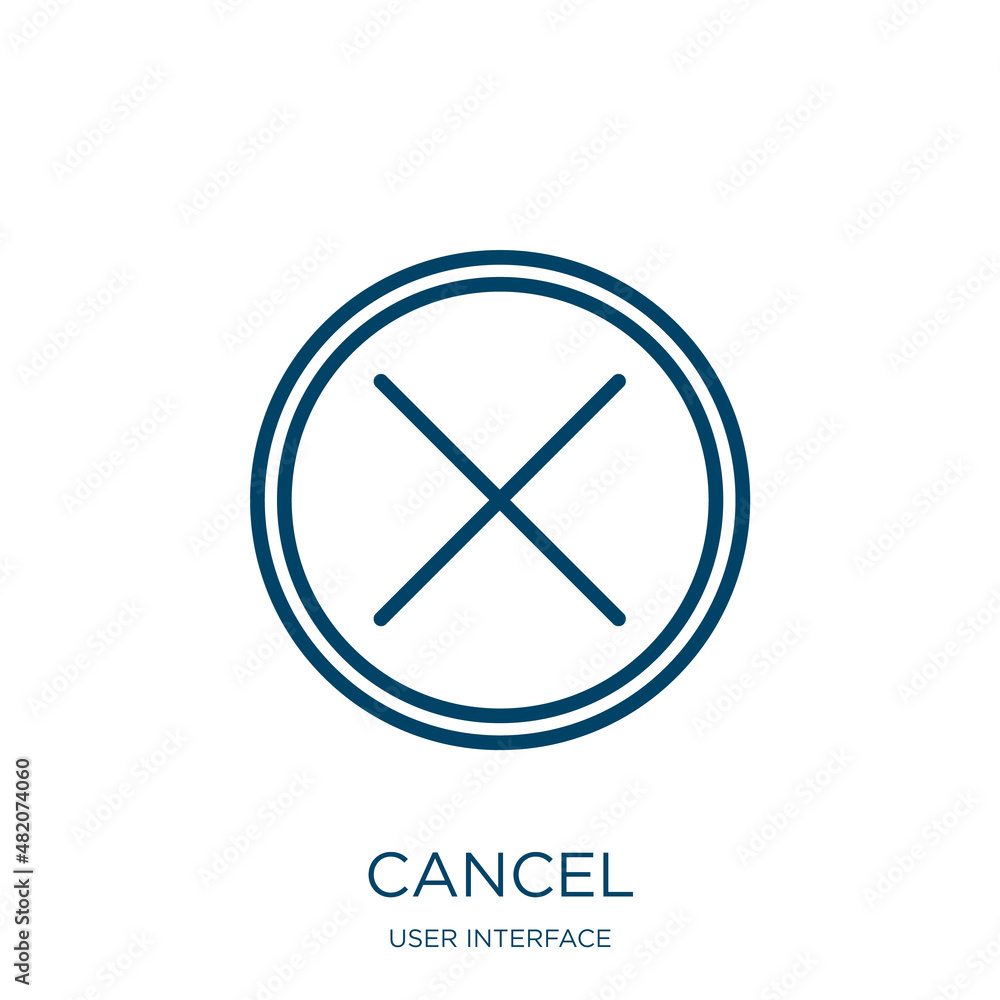 Poster cancel icon from user interface collection. thin linear cancel, button, check outline icon isolated 