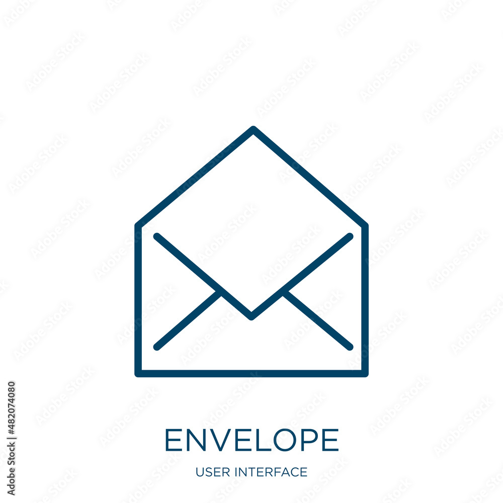 Poster envelope icon from user interface collection. thin linear envelope, mail, email outline icon isolate