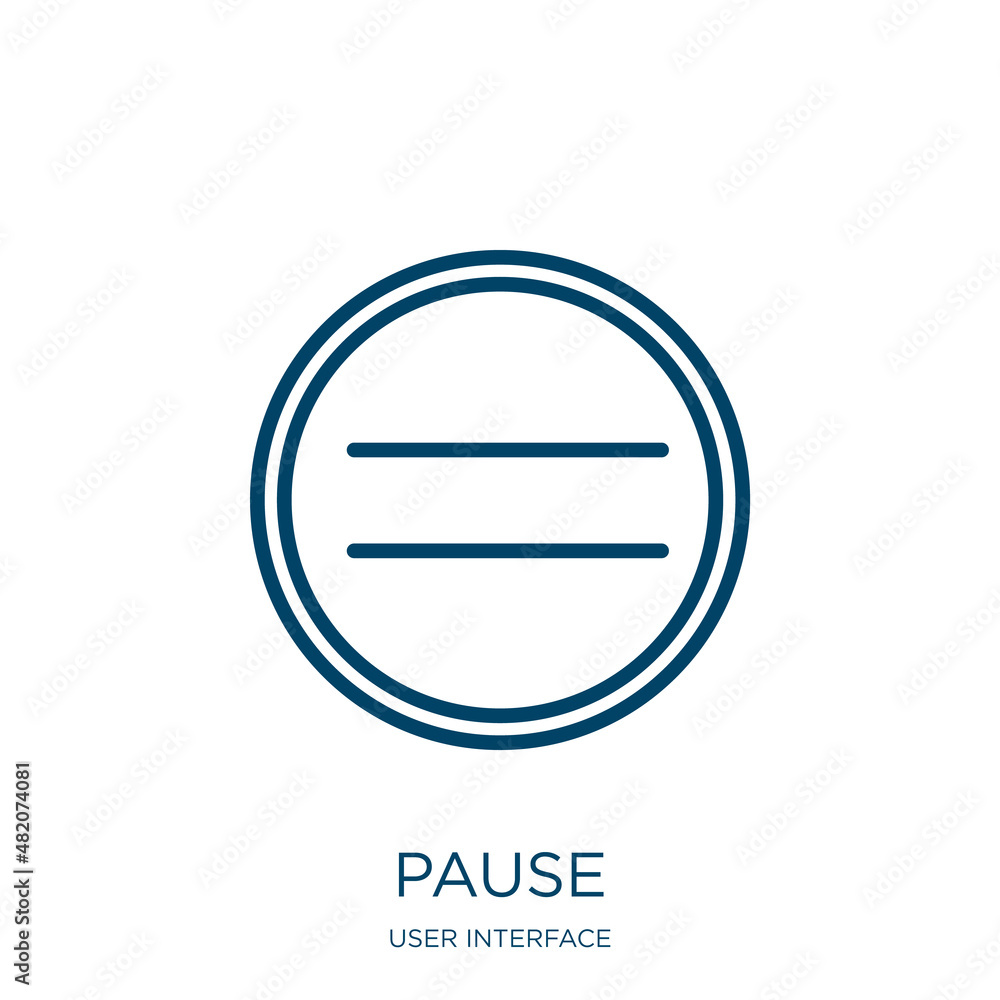 Poster pause icon from user interface collection. thin linear pause, media, video outline icon isolated on 