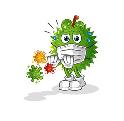 durian refuse viruses cartoon. cartoon mascot vector