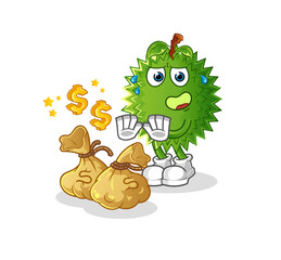 durian refuse money illustration. character vector