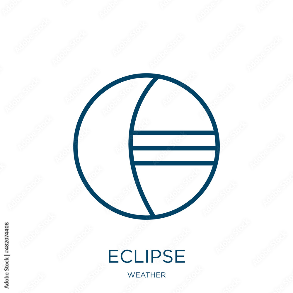 Poster eclipse icon from weather collection. thin linear eclipse, night, nature outline icon isolated on wh