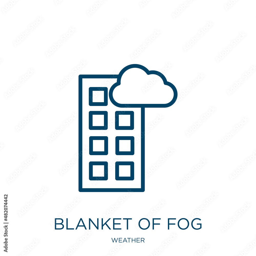 Poster blanket of fog icon from weather collection. thin linear blanket of fog, fall, blizzard outline icon