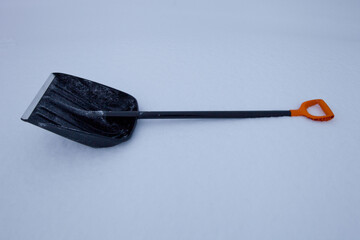 black plastic shovel for snow removal