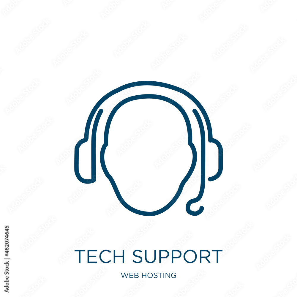 Poster tech support icon from web hosting collection. thin linear tech support, support, business outline i