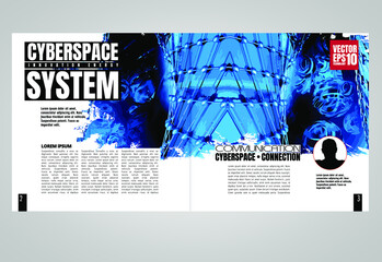 Layout ready for use for business brochure, annual report or magazine