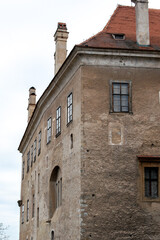 View of the Český Krumlov Castle located in the town of the same name Český Krumlov (Krumau). It developed from a castle built around 1240 by the Witigonen branch of the Český Krumlov family.