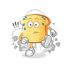 white bread running illustration. character vector