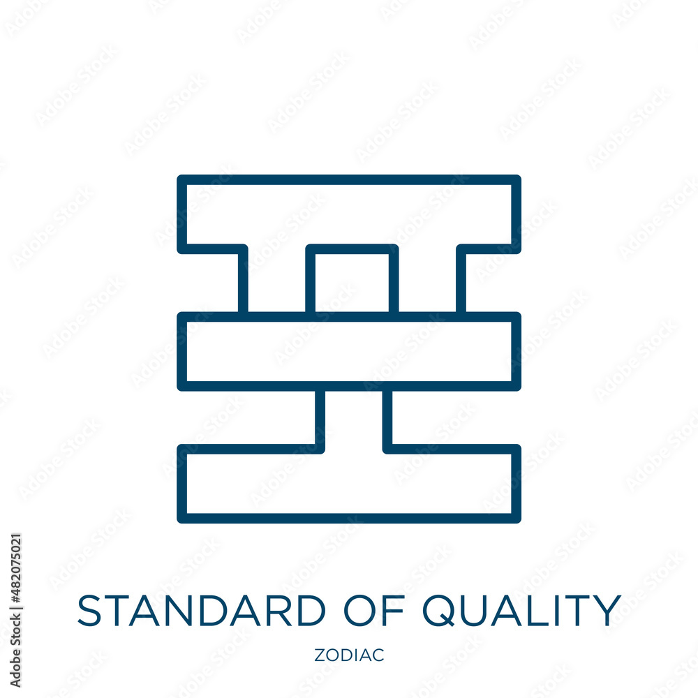 Poster standard of quality icon from zodiac collection. thin linear standard of quality, standard, quality 