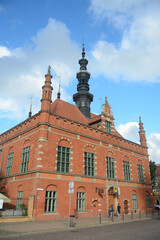 Gdansk, Poland - September 21, 2021: View from the bridge called Most Chlebowy (Most Milosci)