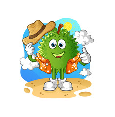 durian go on vacation. cartoon mascot vector