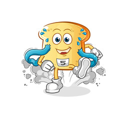 white bread runner character. cartoon mascot vector
