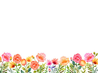 hand drawn flowers background