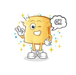 white bread agree mascot. cartoon vector