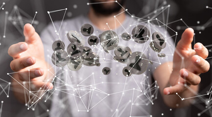 conference team work connection digital concept