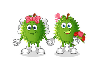 durian wedding cartoon. cartoon mascot vector