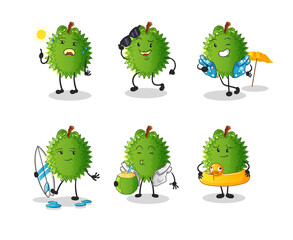 durian holiday character. cartoon mascot vector