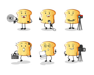 white bread entertainment group character. cartoon mascot vector