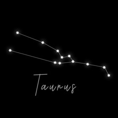 The luminous constellation of Taurus on a black background © Анастасия Савва
