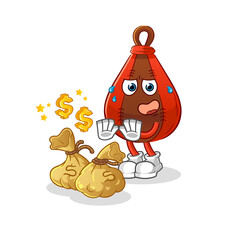 speed bag refuse money illustration. character vector