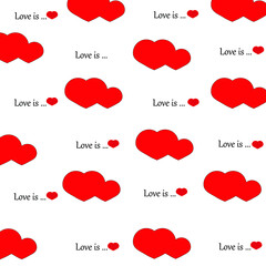 set of hearts on white