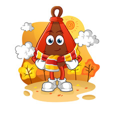 speed bag in the autumn. cartoon mascot vector