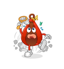 speed bag catch butterfly illustration. character vector