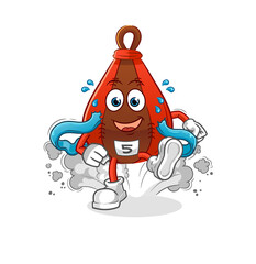 speed bag runner character. cartoon mascot vector