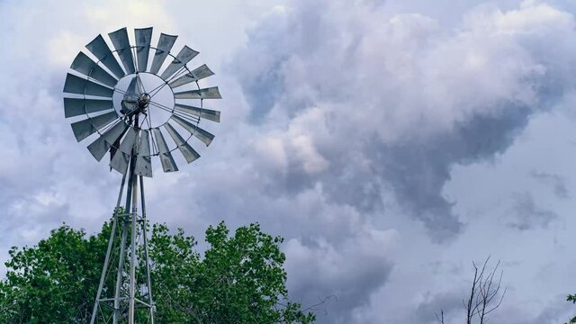 time-lapse of windmill with clouds in simi valley california