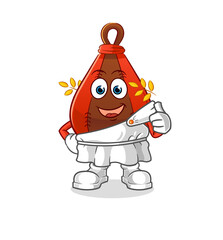 speed bag with greek clothing. cartoon mascot vector