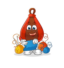 speed bag tailor mascot. cartoon vector