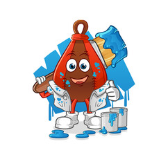 speed bag painter illustration. character vector