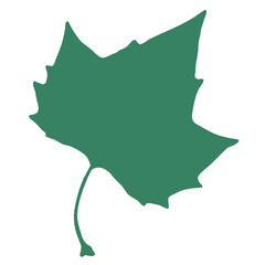 A silhouette of a maple leaf