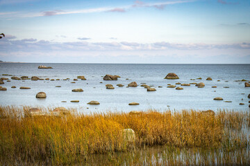 stones at beach, laheema national park, laheema, altja, estonia, baltics, baltic countries, baltic sea, erratic stones,