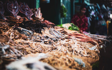 dried fish on the market