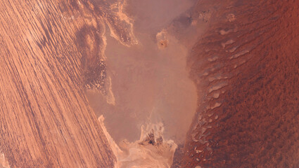 Dasht-e Kavir, salt desert in the Iranian highlands, satellite image. contains modified Copernicus...