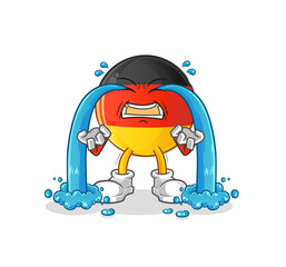german flag crying illustration. character vector