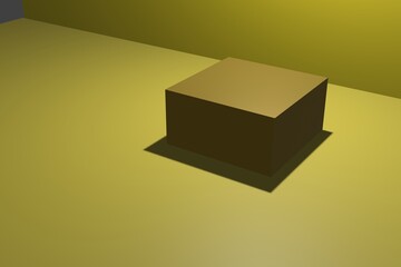 3D render. Background 3d yellow rendering with podium