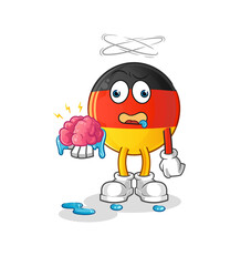 german flag no brain vector. cartoon character