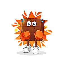 chocolate bar boxer character. cartoon mascot vector