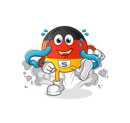 german flag runner character. cartoon mascot vector
