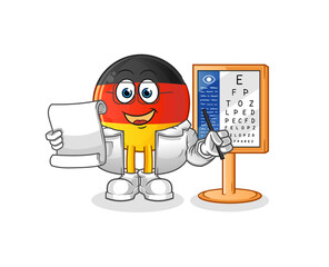 german flag oculist cartoon. cartoon mascot vector